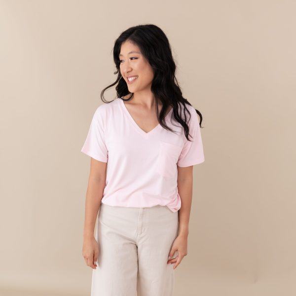 Women’s Relaxed Fit V-Neck in Sakura Sale - Image 2