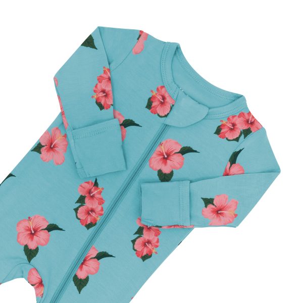 Zippered Footie in Hibiscus Online Hot Sale - Image 5