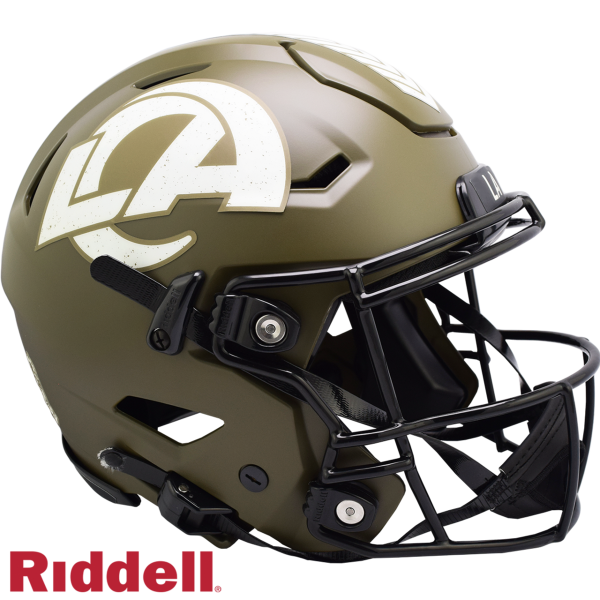 Los Angeles Rams Helmet Riddell Authentic Full Size SpeedFlex Style Salute To Service on Sale